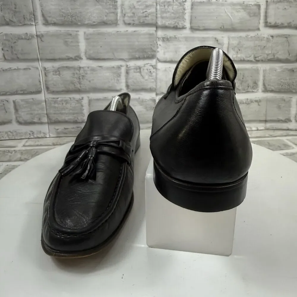 Bally Vintage Men’s Size 13 D Black Leather Tassels Loafers Shoes